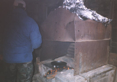 we slept inside the Blacksmith's shop