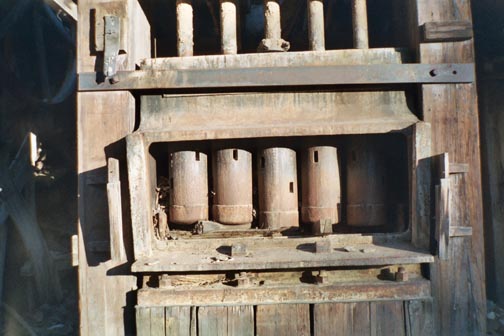 these stamps crushed the rock from the mine