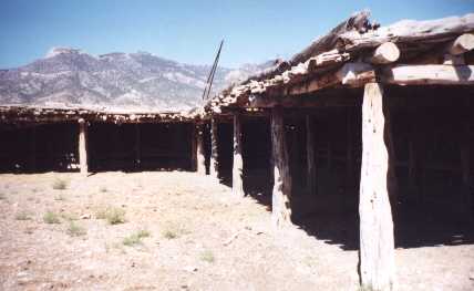 the stable is made from logs