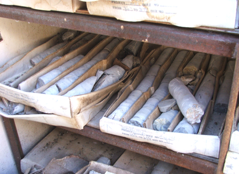 core samples are cylinder shaped rock cores drilled from deep in the earth